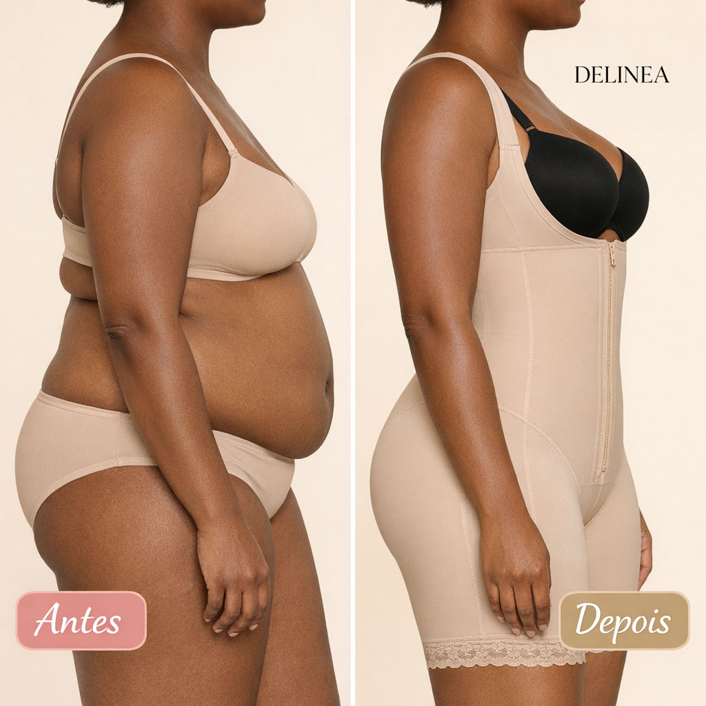 Antes e Depois — Macacão Body DeLinea