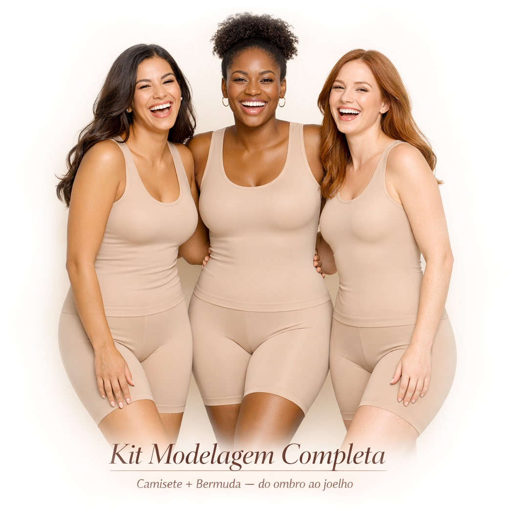 DeLinea — 3 modelos usando Camisete e Bermuda