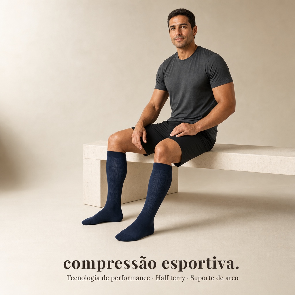 Detalhe da Meia Compressiva Esportiva Fisiovital